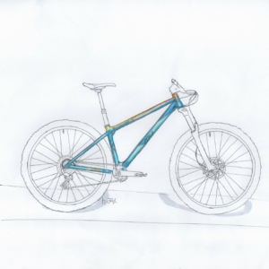 design study of an enduro hardtail (colour: blue)