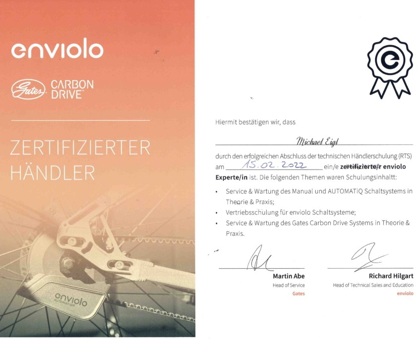 Enviolo Expert Certificate